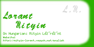 lorant mityin business card